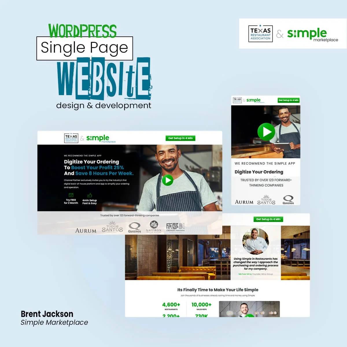 Modern WordPress landing page design